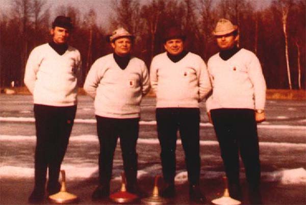 Oberliga Mannschaft 1972, v. l. Xaver Anger, Franz Hefele, Ernst Mayer, Erich Ziegeltrum